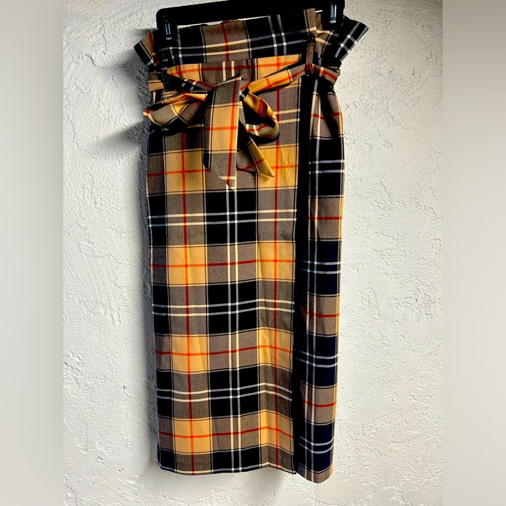 H&M plaid skirt, waist tie included